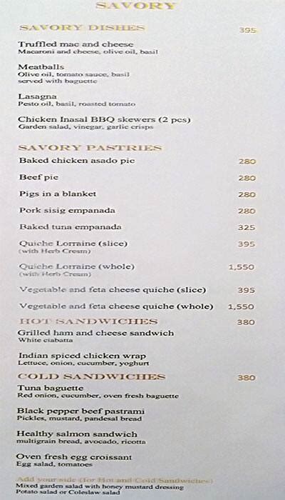 cafeteria solaire|The Patisserie Menu .